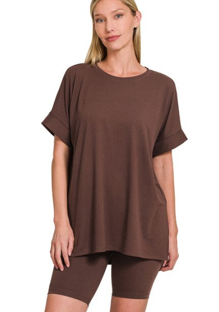 Parker Biker Short Set- Brown