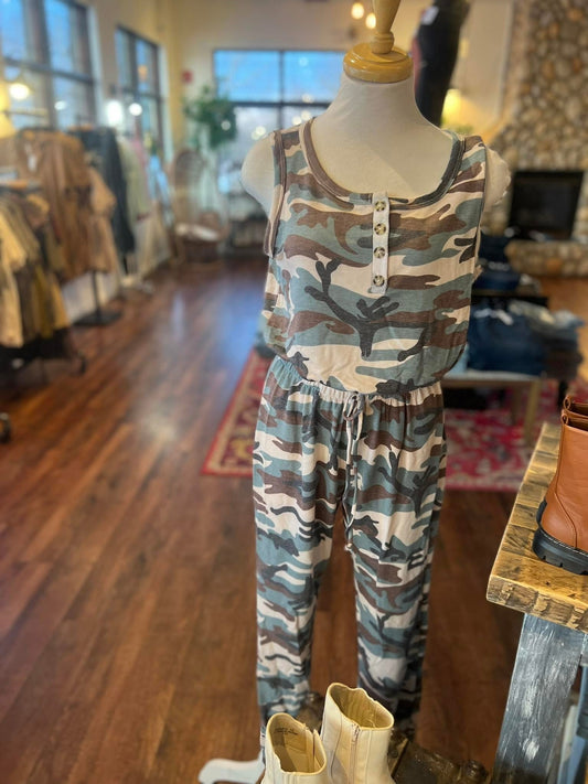 Nicole French Terry Jumpsuit - Camo