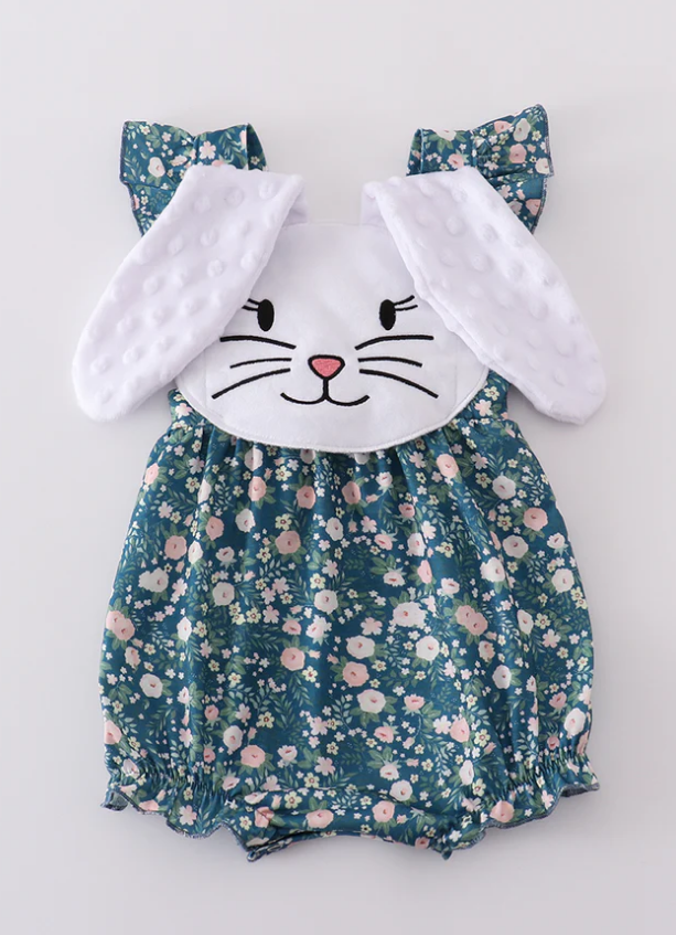 Green Floral Bunny Bloomer