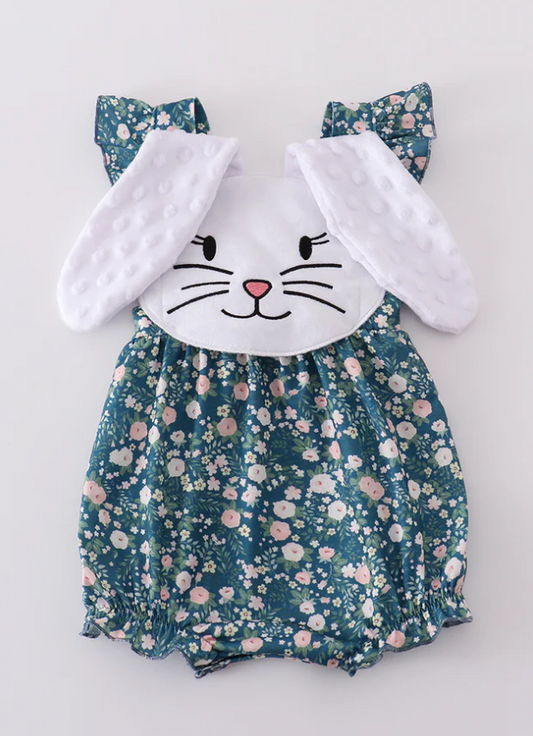Green Floral Bunny Bloomer