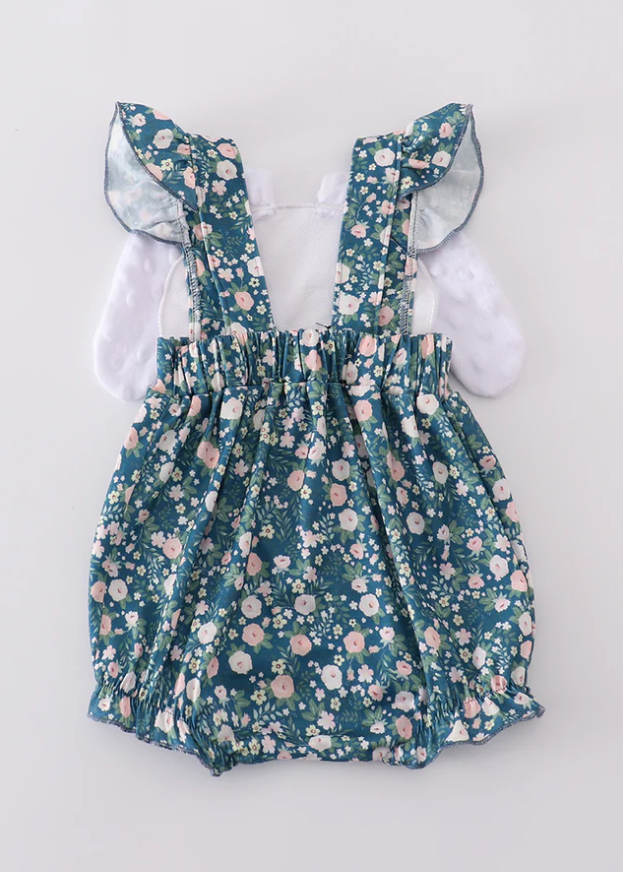 Green Floral Bunny Bloomer