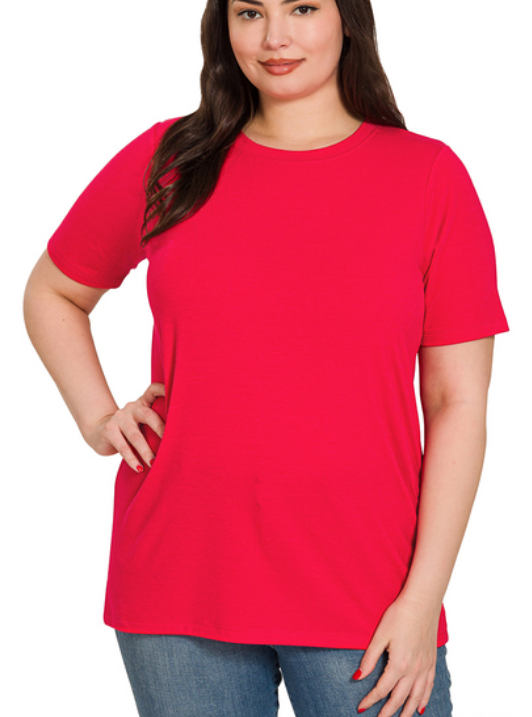 Ashlee Relaxed Basic Tee - Red