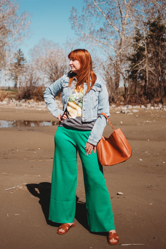 Julianne Viscose Sweater Pants - Green
