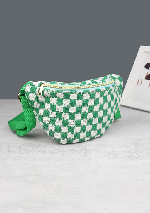 Woven Checkered Crossbody