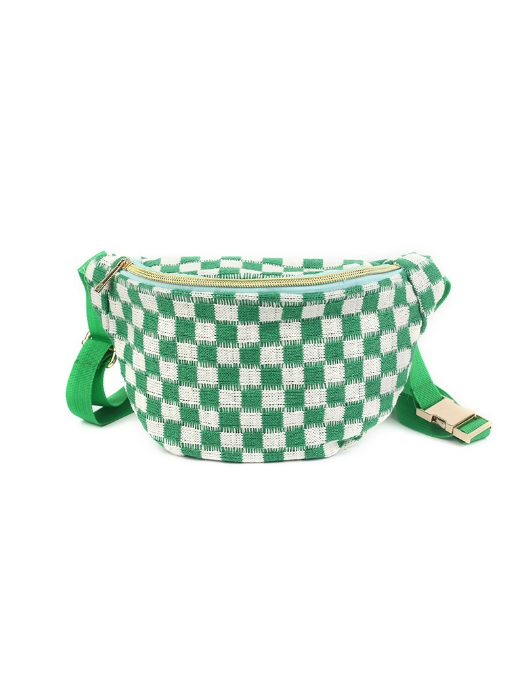 Woven Checkered Crossbody