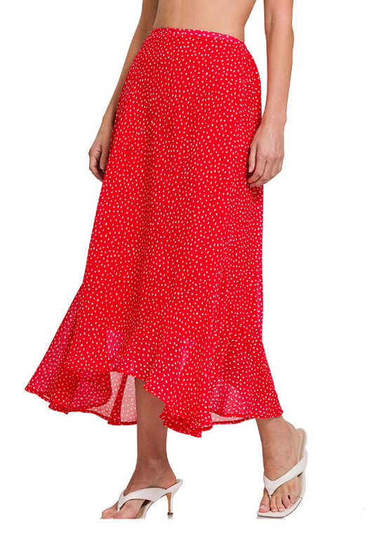 Jesenia Polka Dot Maxi Skirt