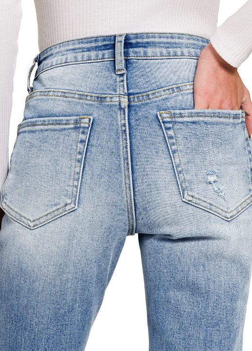 Quinn High Rise Raw Hem Cropped Jeans
