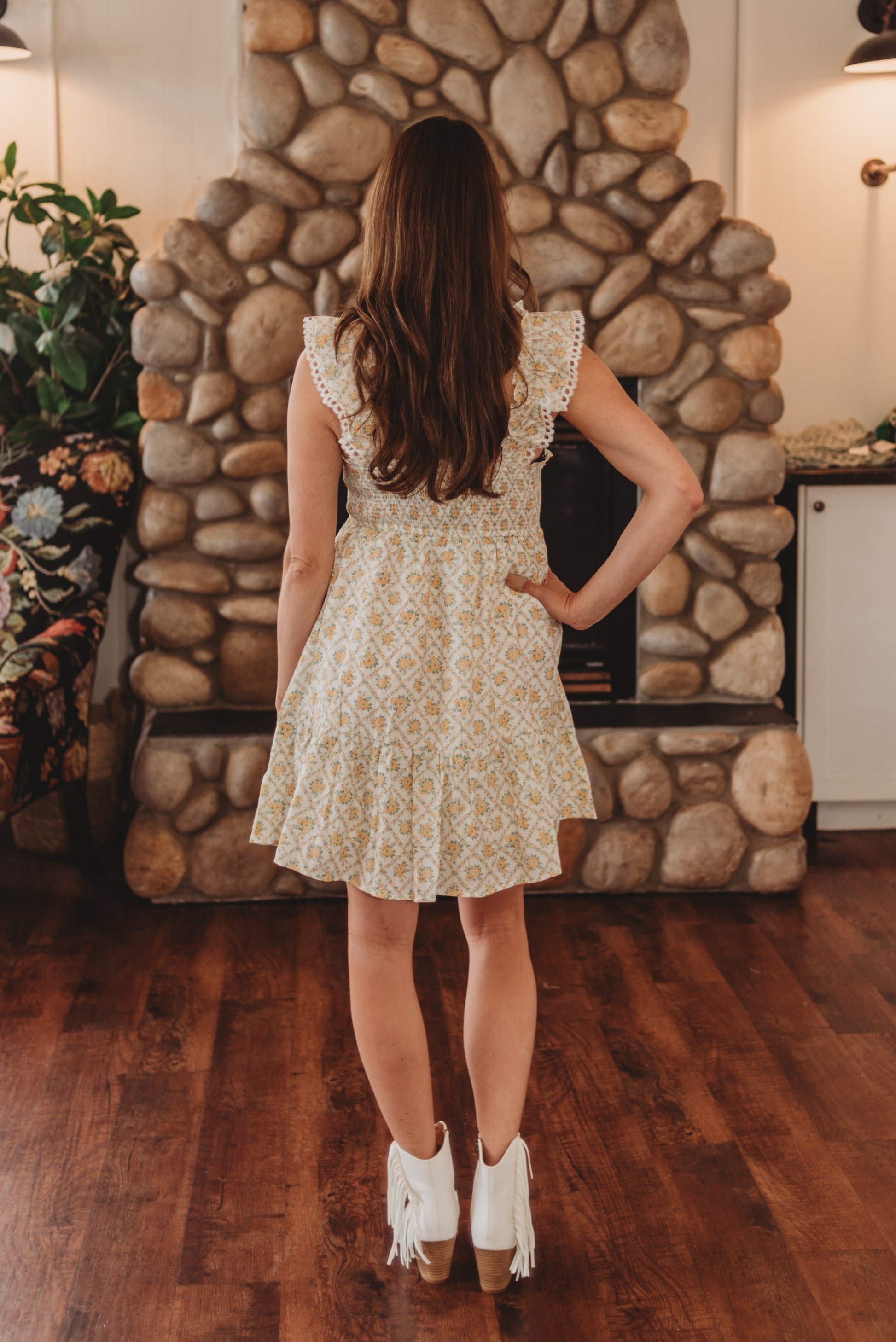 Ember Floral Trellis Mini Dress