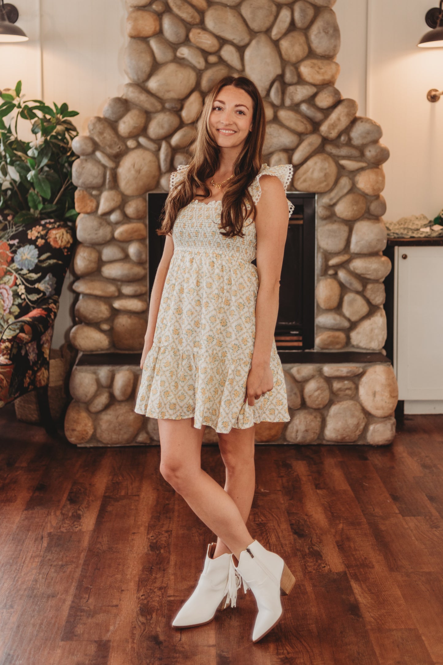 Ember Floral Trellis Mini Dress