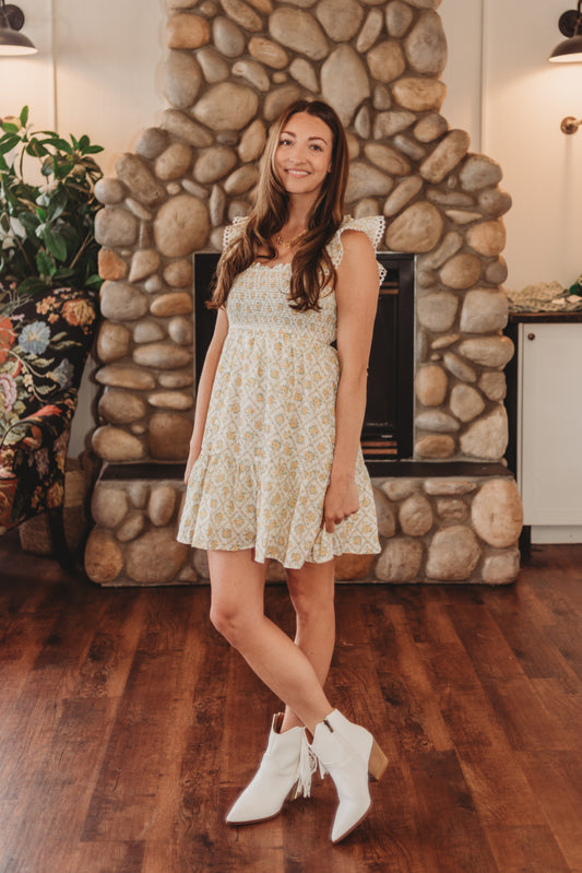 Ember Floral Trellis Mini Dress