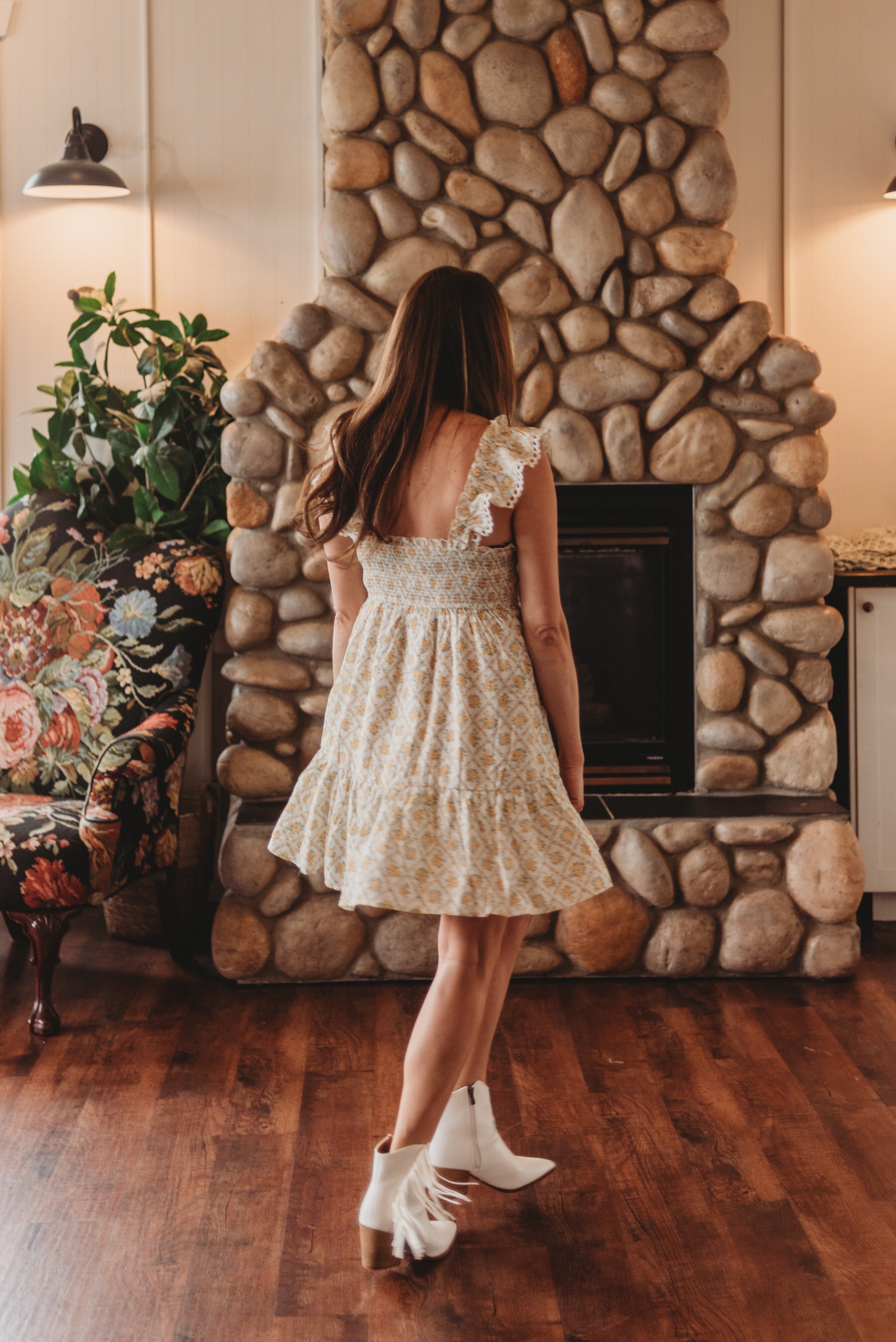 Ember Floral Trellis Mini Dress