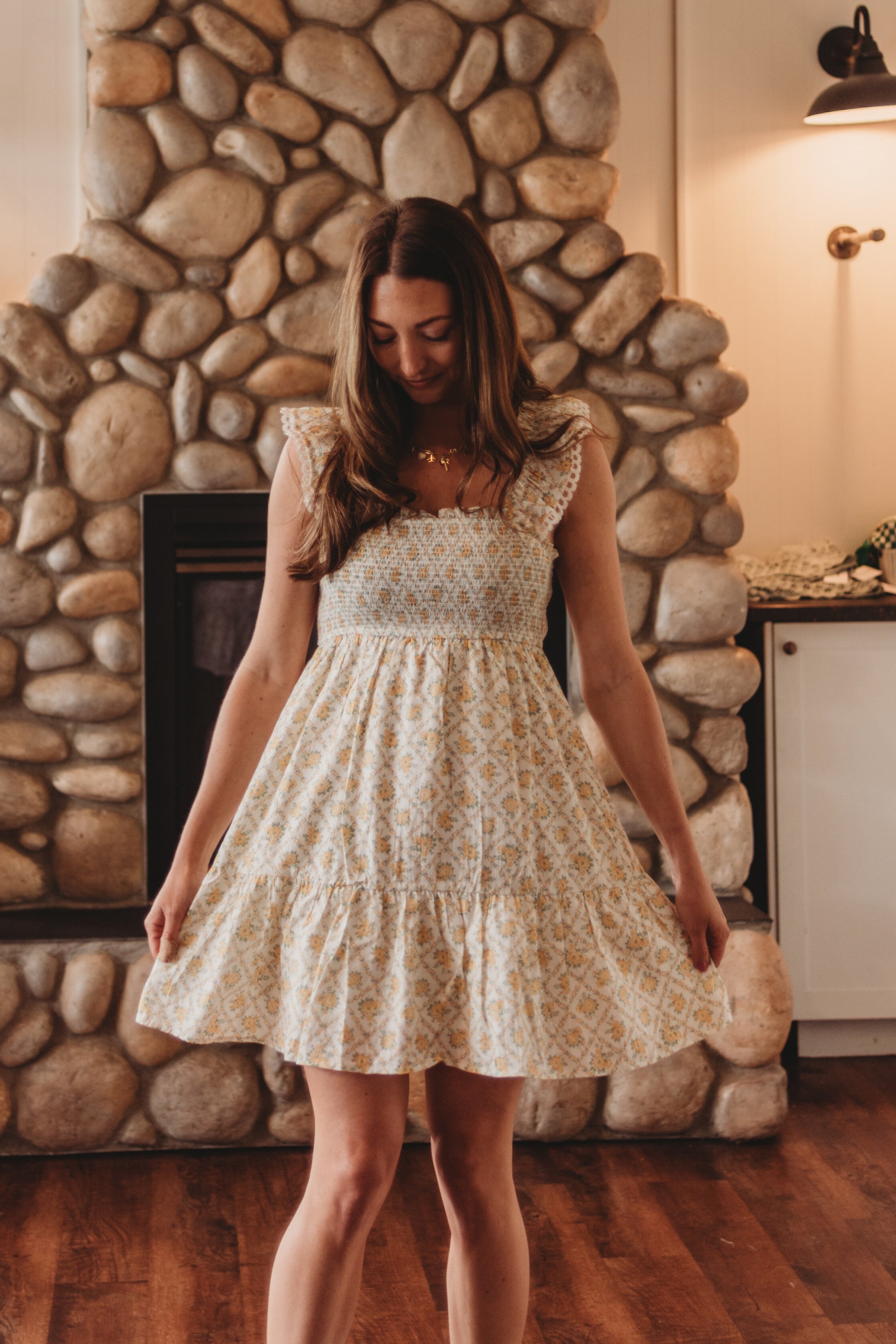 Ember Floral Trellis Mini Dress
