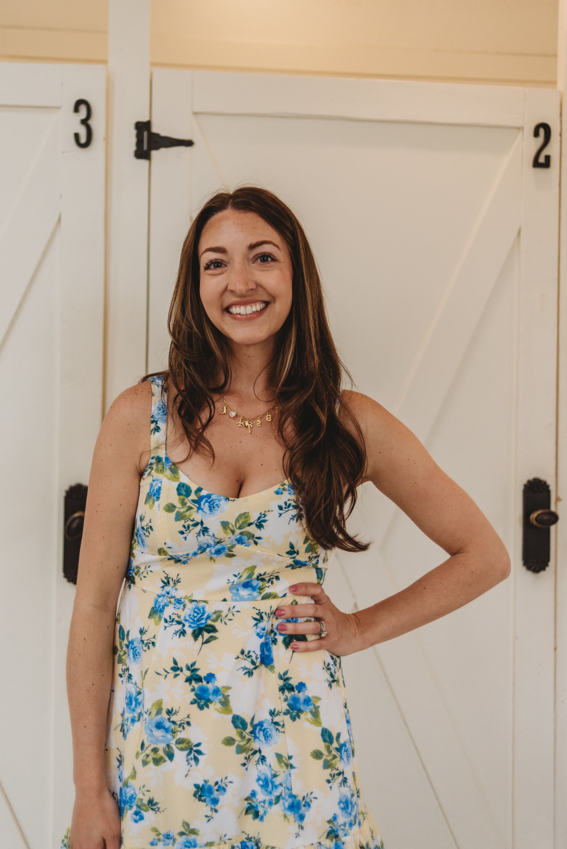 Gwyn Floral Ruffle Tiered Hem Midi Dress