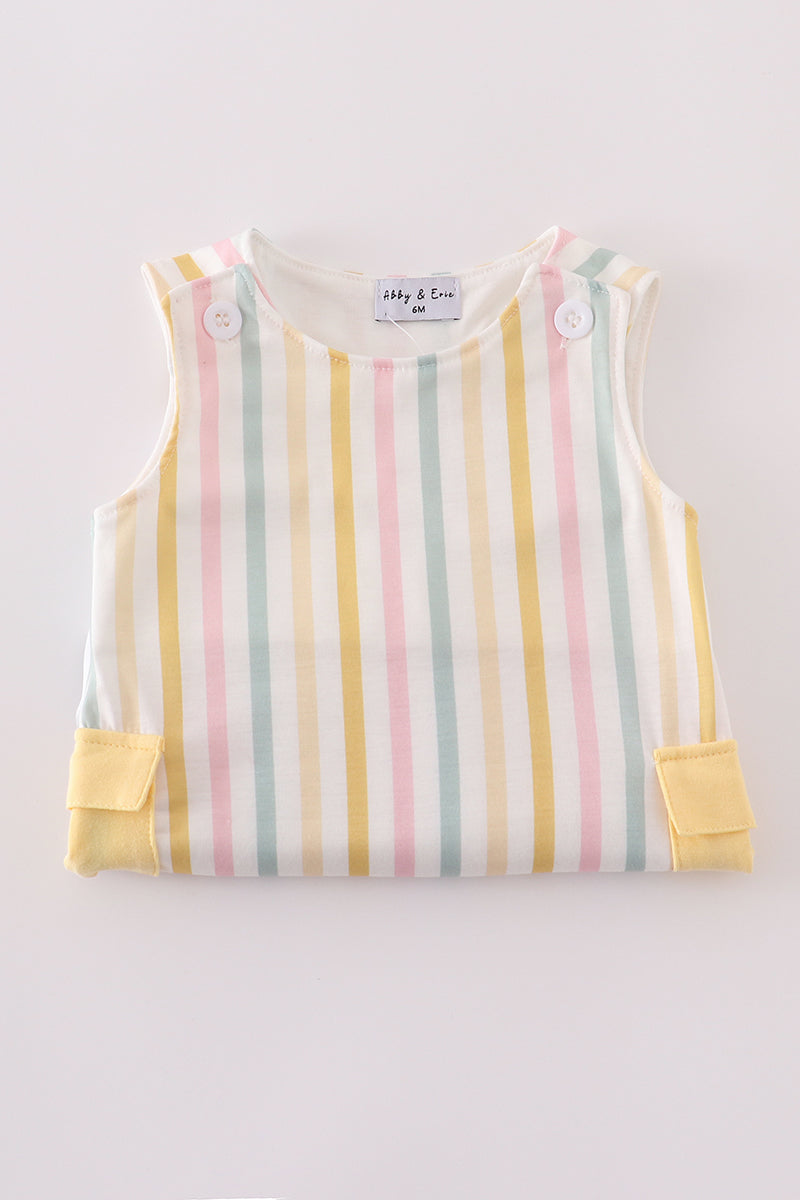 Kids - Rainbow Stripe Pocket Romper
